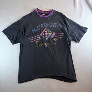Resort Images Ruidoso New Mexico Graphic T-Shirt Mens XL Black Southwest Tribal